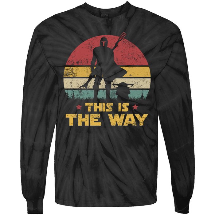 This Is The Way, The Dadalorian Dad Vintage Tie-Dye Long Sleeve Shirt