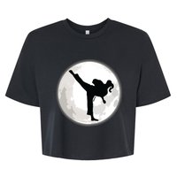 Taekwondo In The Moon For The Kick Bella+Canvas Jersey Crop Tee