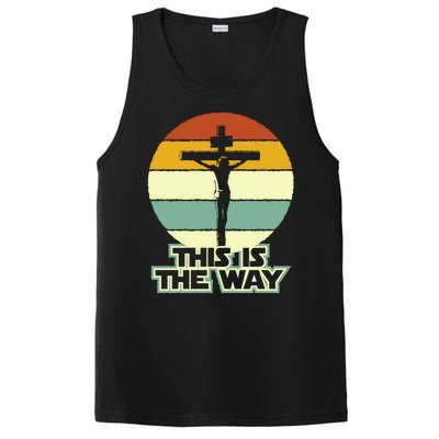 This Is The Way Jesus On The Cross Crucifix Vintage Sunrise PosiCharge Competitor Tank