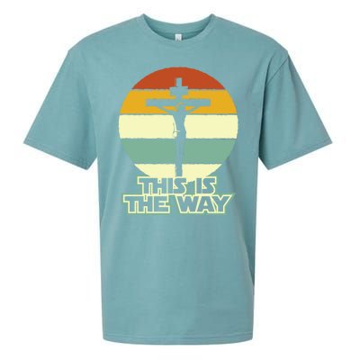 This Is The Way Jesus On The Cross Crucifix Vintage Sunrise Sueded Cloud Jersey T-Shirt