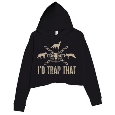 Trapping ID Trap That Trap Hunting Trapper Crop Fleece Hoodie