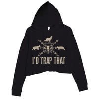 Trapping ID Trap That Trap Hunting Trapper Crop Fleece Hoodie