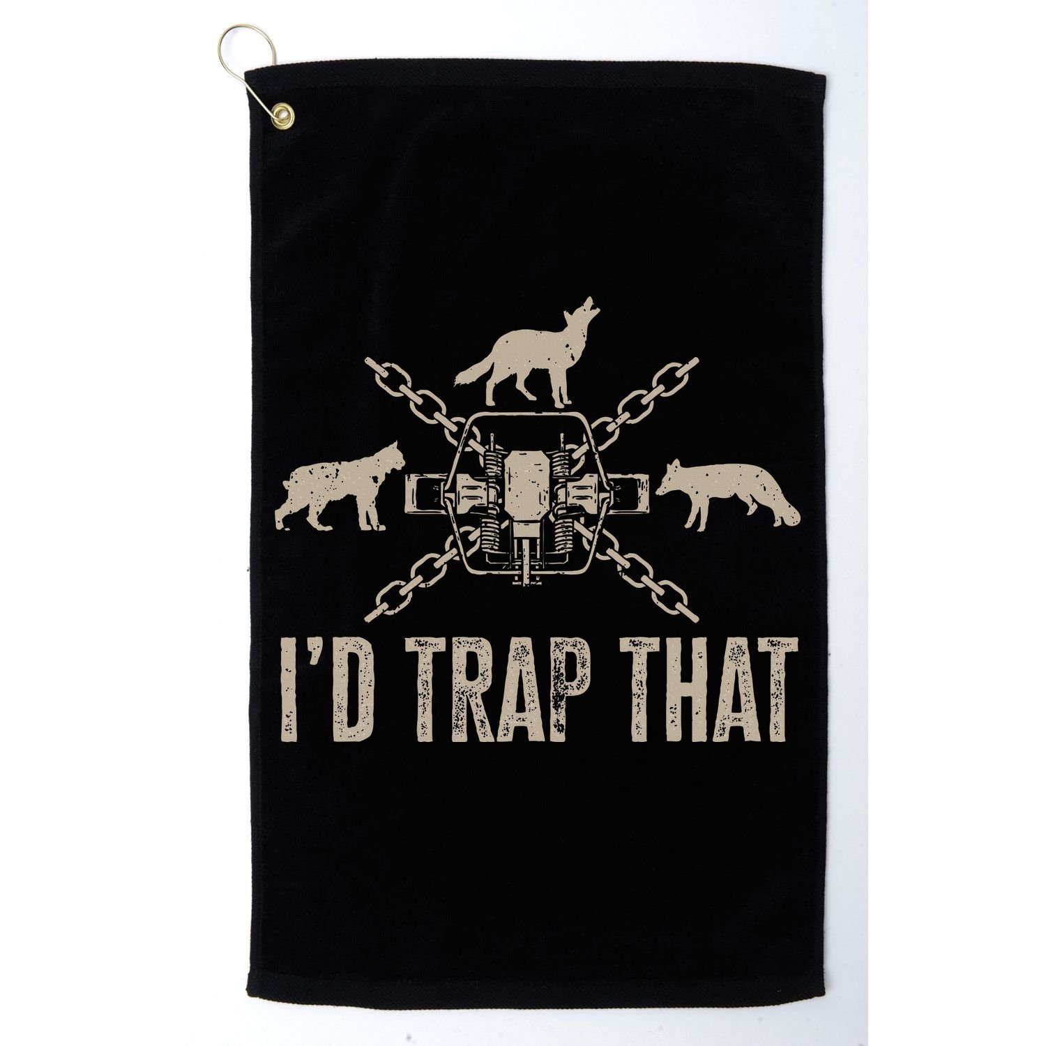 Trapping ID Trap That Trap Hunting Trapper Golf Towel