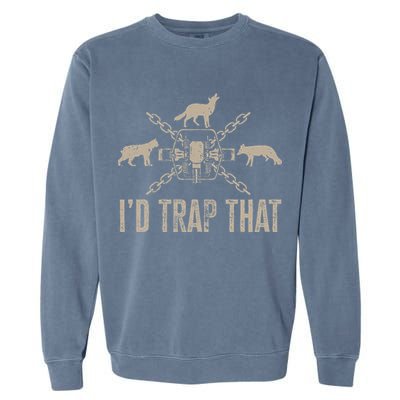 Trapping ID Trap That Trap Hunting Trapper Garment-Dyed Sweatshirt