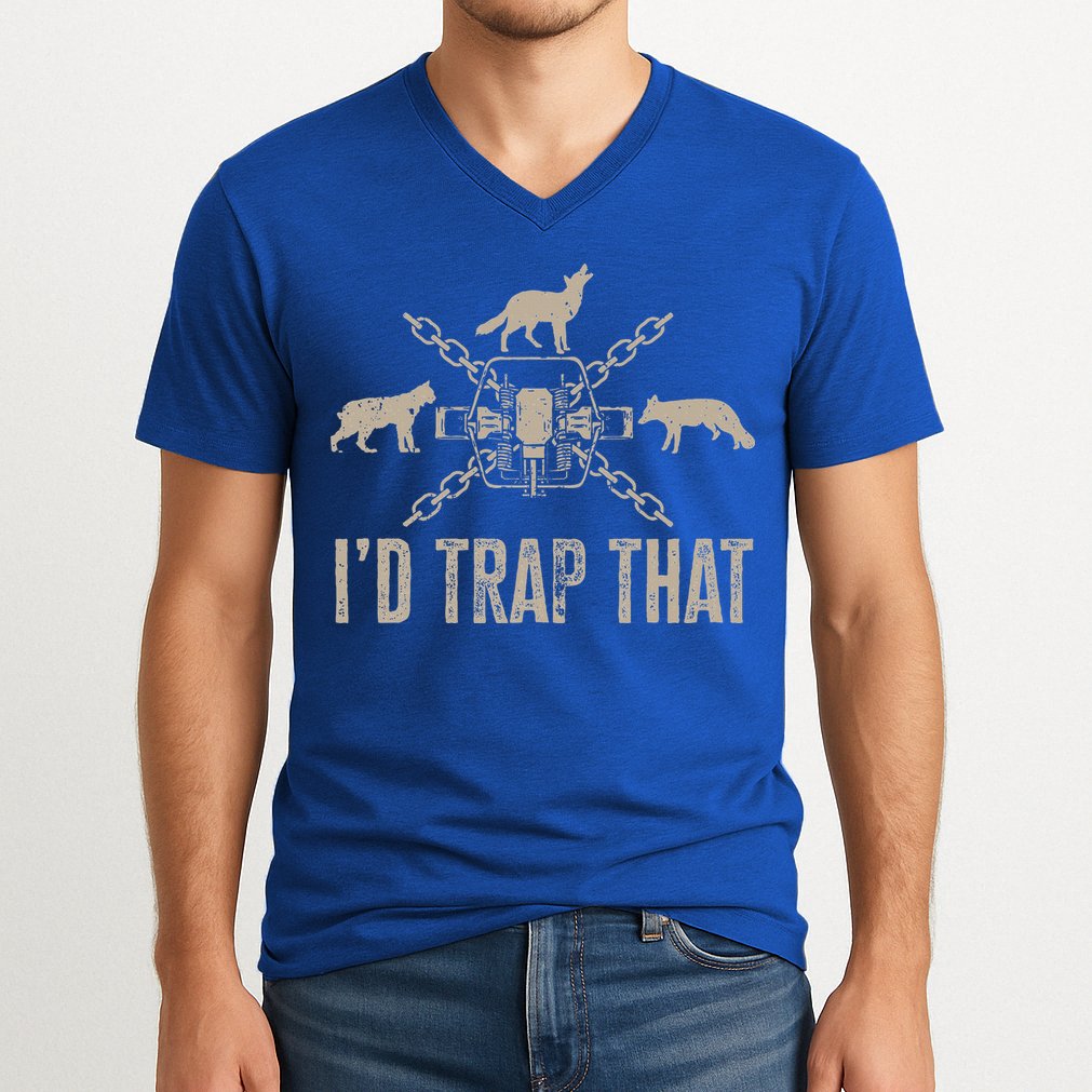 Trapping ID Trap That Trap Hunting Trapper V-Neck T-Shirt