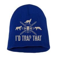 Trapping ID Trap That Trap Hunting Trapper Short Acrylic Beanie