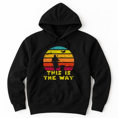 This Is The Way Reto Of Mando And Baby Sunrise Vintage Hoodie