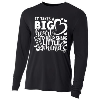 Teacher It Takes A Big Heart To Shape Little Minds Cooling Performance Long Sleeve Crew