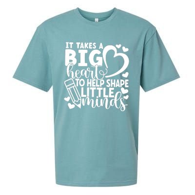 Teacher It Takes A Big Heart To Shape Little Minds Sueded Cloud Jersey T-Shirt