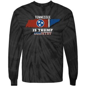 Tennessee Is Trump Country President 2024 Tennessee Map Tie-Dye Long Sleeve Shirt