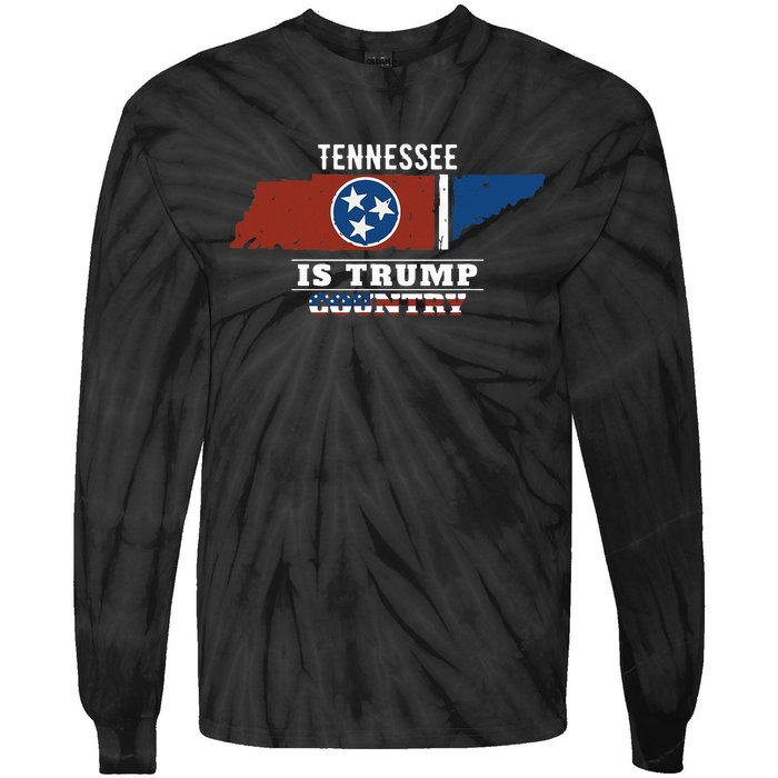 Tennessee Is Trump Country President 2024 Tennessee Map Tie-Dye Long Sleeve Shirt