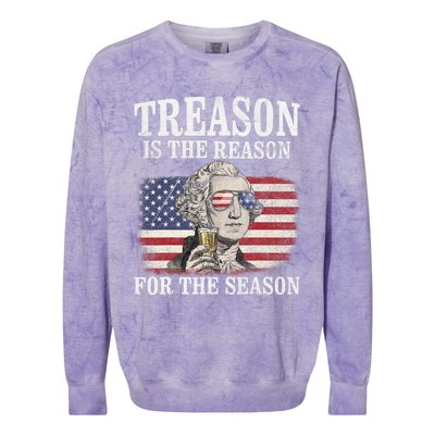 Treason Is The Reason For The Season 4th Of July Funny Retro Colorblast Crewneck Sweatshirt