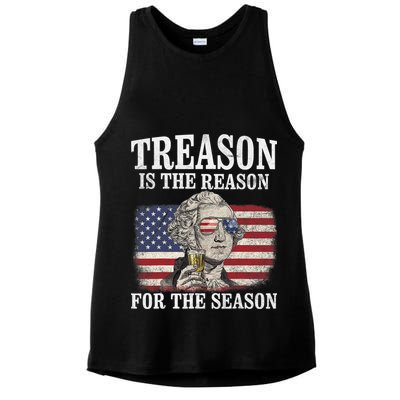 Treason Is The Reason For The Season 4th Of July Funny Retro Ladies PosiCharge Tri-Blend Wicking Tank