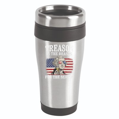 Treason Is The Reason For The Season 4th Of July Funny Retro 16oz Travel Tumbler