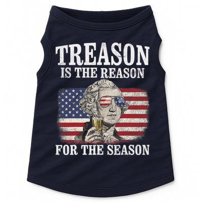 Treason Is The Reason For The Season 4th Of July Funny Retro Doggie Tank