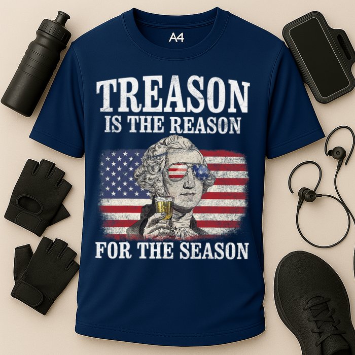Treason Is The Reason For The Season 4th Of July Funny Retro Cooling Performance Crew T-Shirt