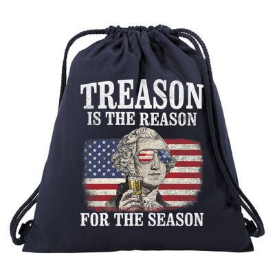 Treason Is The Reason For The Season 4th Of July Funny Retro Drawstring Bag