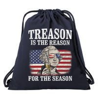 Treason Is The Reason For The Season 4th Of July Funny Retro Drawstring Bag
