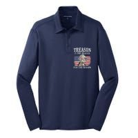 Treason Is The Reason For The Season 4th Of July Funny Retro Silk Touch Performance Long Sleeve Polo