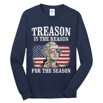 Treason Is The Reason For The Season 4th Of July Funny Retro Tall Long Sleeve T-Shirt