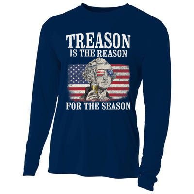 Treason Is The Reason For The Season 4th Of July Funny Retro Cooling Performance Long Sleeve Crew