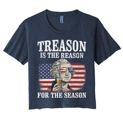 Treason Is The Reason For The Season 4th Of July Funny Retro Crop Top
