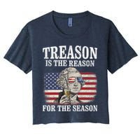 Treason Is The Reason For The Season 4th Of July Funny Retro Women's Crop Top Tee