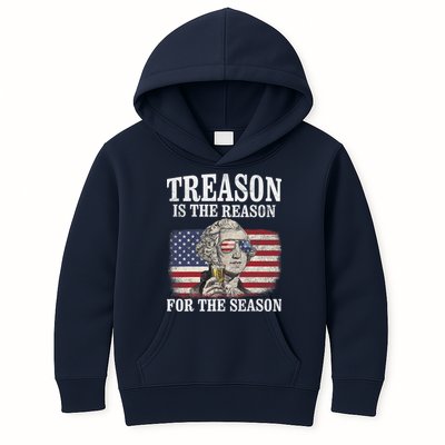 Treason Is The Reason For The Season 4th Of July Funny Retro Kids Hoodie