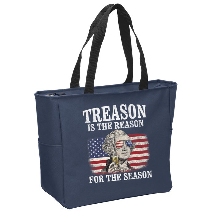 Treason Is The Reason For The Season 4th Of July Funny Retro Zip Tote Bag