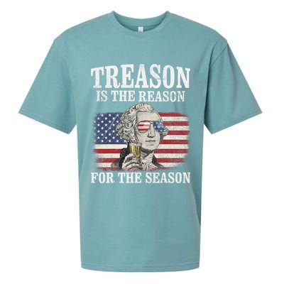 Treason Is The Reason For The Season 4th Of July Funny Retro Sueded Cloud Jersey T-Shirt
