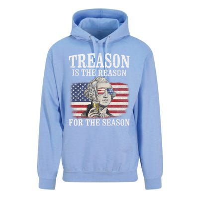 Treason Is The Reason For The Season 4th Of July Funny Retro Unisex Surf Hoodie