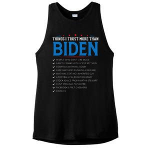 Things I Trust More Than Biden Sarcastic and Funny Joe Biden Ladies PosiCharge Tri-Blend Wicking Tank