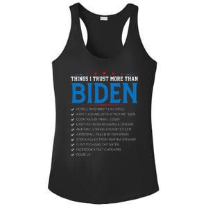 Things I Trust More Than Biden Sarcastic and Funny Joe Biden Ladies PosiCharge Competitor Racerback Tank