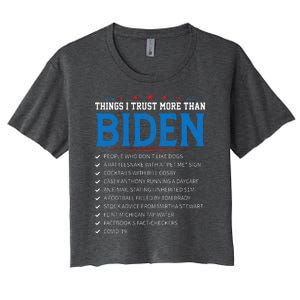 Things I Trust More Than Biden Sarcastic and Funny Joe Biden Women's Crop Top Tee