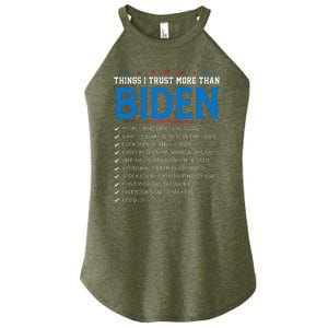 Things I Trust More Than Biden Sarcastic and Funny Joe Biden Women's Perfect Tri Rocker Tank