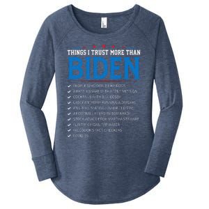 Things I Trust More Than Biden Sarcastic and Funny Joe Biden Women's Perfect Tri Tunic Long Sleeve Shirt