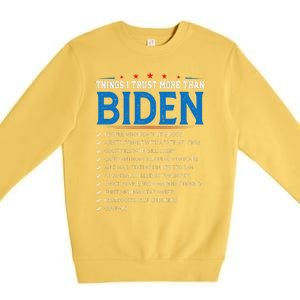 Things I Trust More Than Biden Sarcastic and Funny Joe Biden Premium Crewneck Sweatshirt