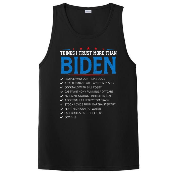 Things I Trust More Than Biden Sarcastic and Funny Joe Biden PosiCharge Competitor Tank