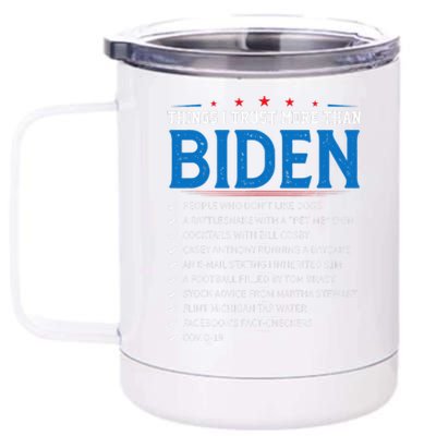 Things I Trust More Than Biden Sarcastic and Funny Joe Biden 12 oz Stainless Steel Tumbler Cup