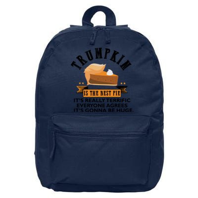 Trumpkin Is The Best Pie Make Thanksgiving Great Again Gift Cool Gift 16 in Basic Backpack