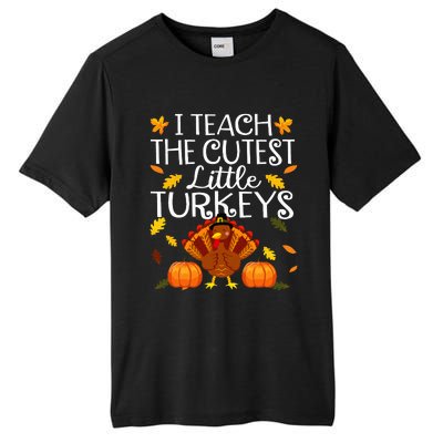 Teachers I Teach The Cutest Little Turkeys Thanksgiving Day Tall Fusion ChromaSoft Performance T-Shirt