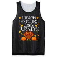 Teachers I Teach The Cutest Little Turkeys Thanksgiving Day Mesh Reversible Basketball Jersey Tank