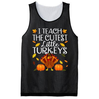 Teachers I Teach The Cutest Little Turkeys Thanksgiving Day Mesh Reversible Basketball Jersey Tank