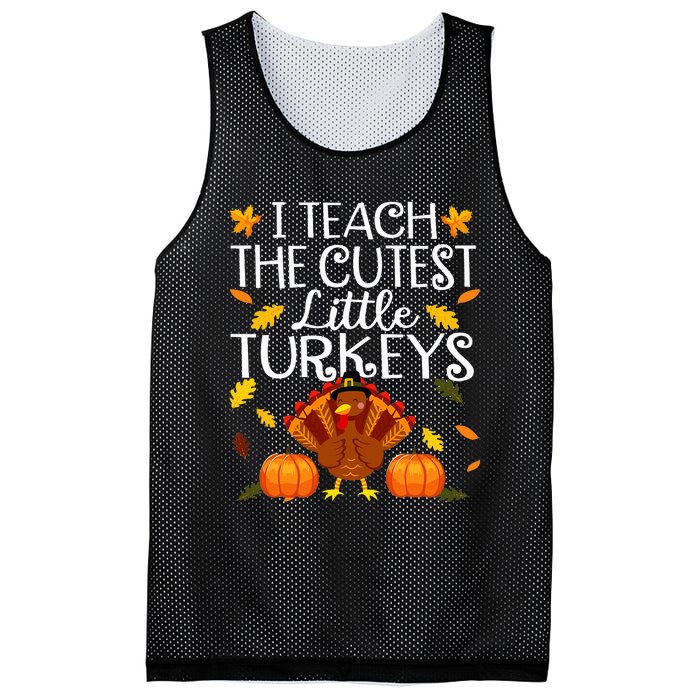 Teachers I Teach The Cutest Little Turkeys Thanksgiving Day Mesh Reversible Basketball Jersey Tank