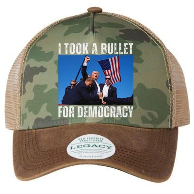 Trump I Took A Bullet For Democracy 2024 Legacy Tie Dye Trucker Hat