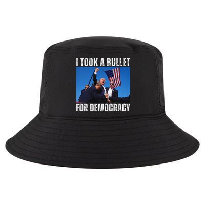 Trump I Took A Bullet For Democracy 2024 Cool Comfort Performance Bucket Hat