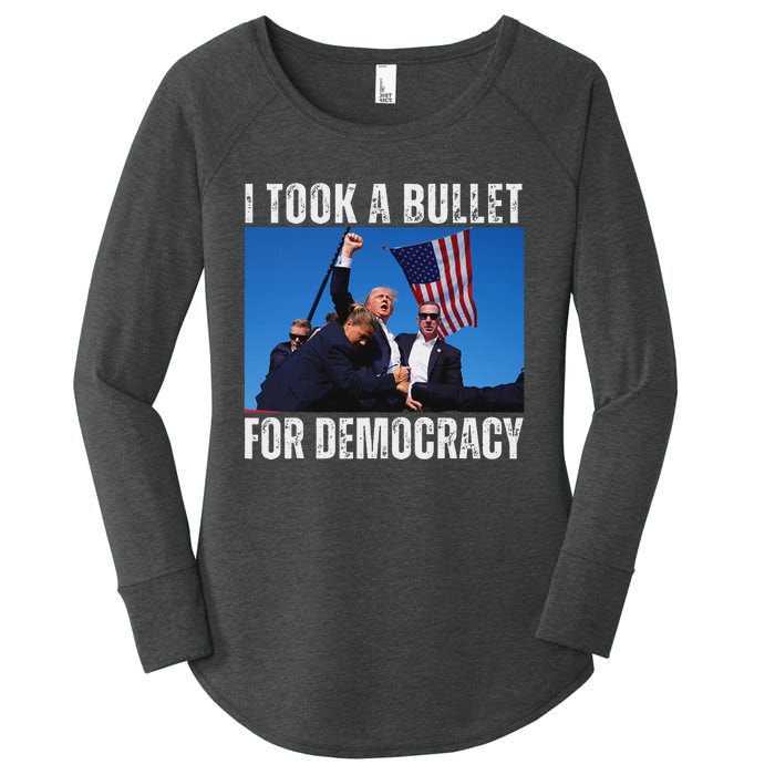 Trump I Took A Bullet For Democracy 2024 Women's Perfect Tri Tunic Long Sleeve Shirt