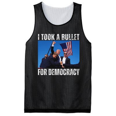 Trump I Took A Bullet For Democracy 2024 Mesh Reversible Basketball Jersey Tank