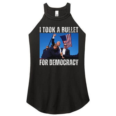 Trump I Took A Bullet For Democracy 2024 Women's Perfect Tri Rocker Tank