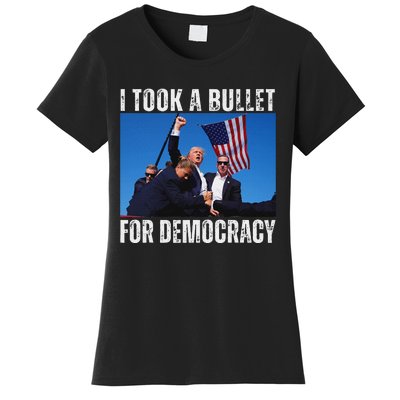 Trump I Took A Bullet For Democracy 2024 Women's T-Shirt